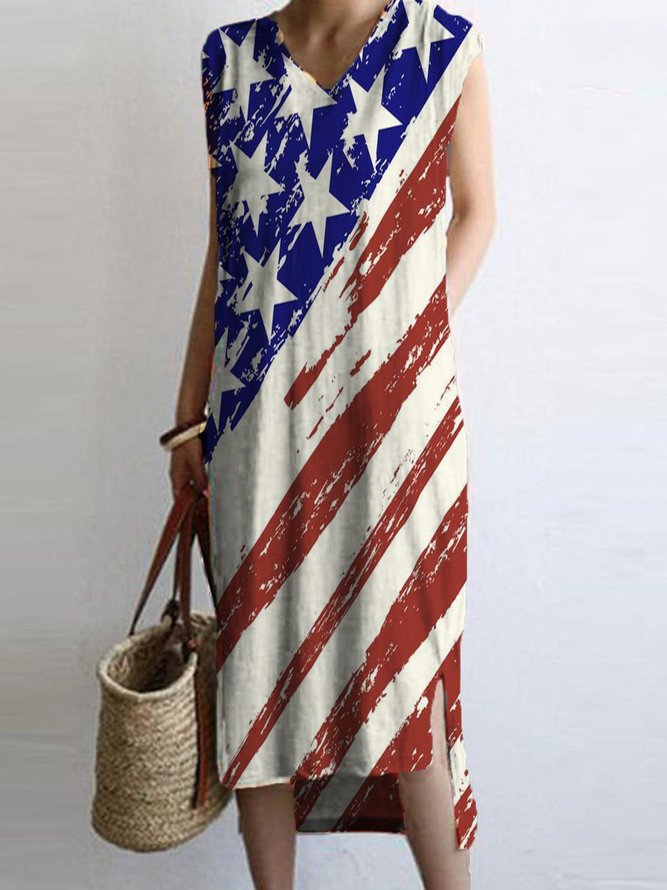 Cotton Shift Casual Weaving Dress