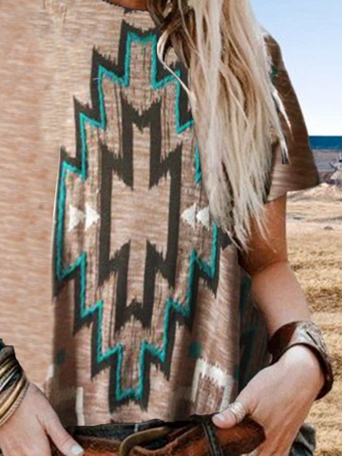 Geometric Casual Jersey T-shirt