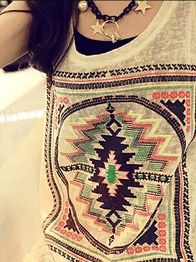 Geometric Cold Shoulder Tanks