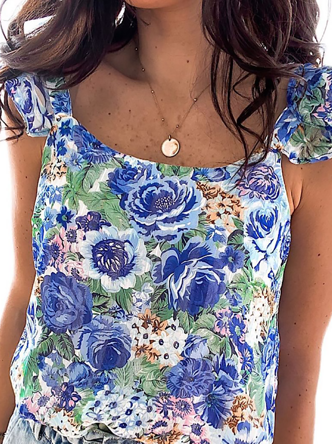 Plus size Floral Sleeveless Tops