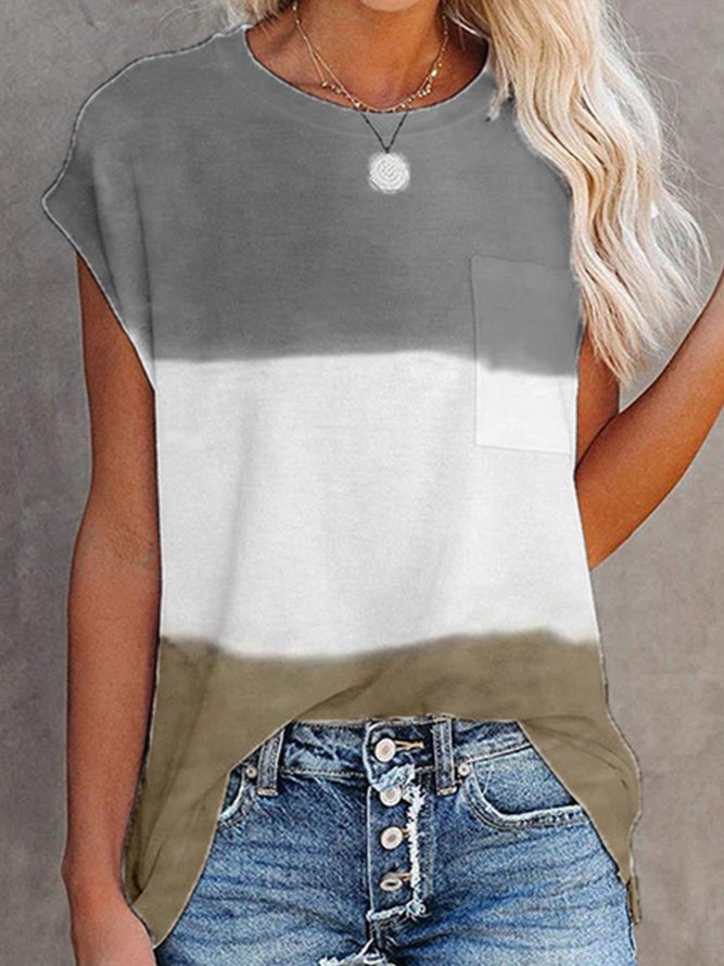 Color-Block Shift Sleeveless Shirts & Tops