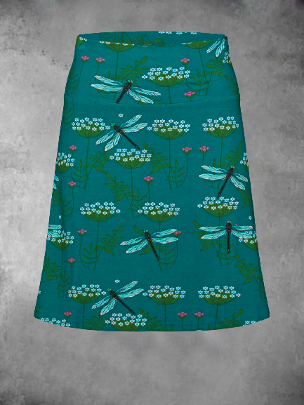 Cotton Bird Floral-Print Skirt
