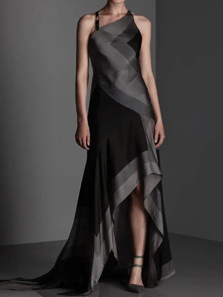 Vintage Elegant Plain Color-block Sleeveless Casual Weaving Dress