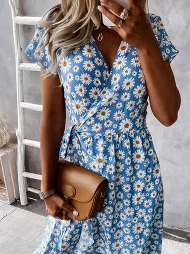 Cotton-Blend Casual Weaving Dress