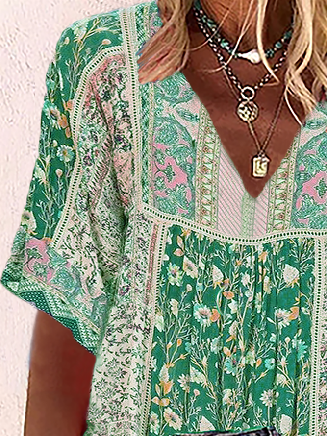 Plus size Boho Casual Tops zolucky