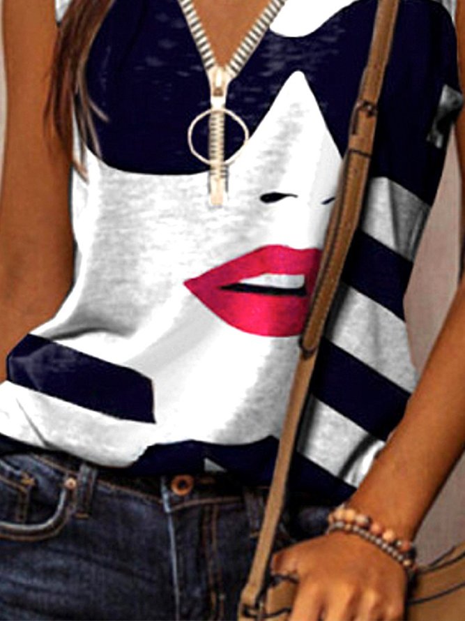 Women's Abstract V Neck Tank Top