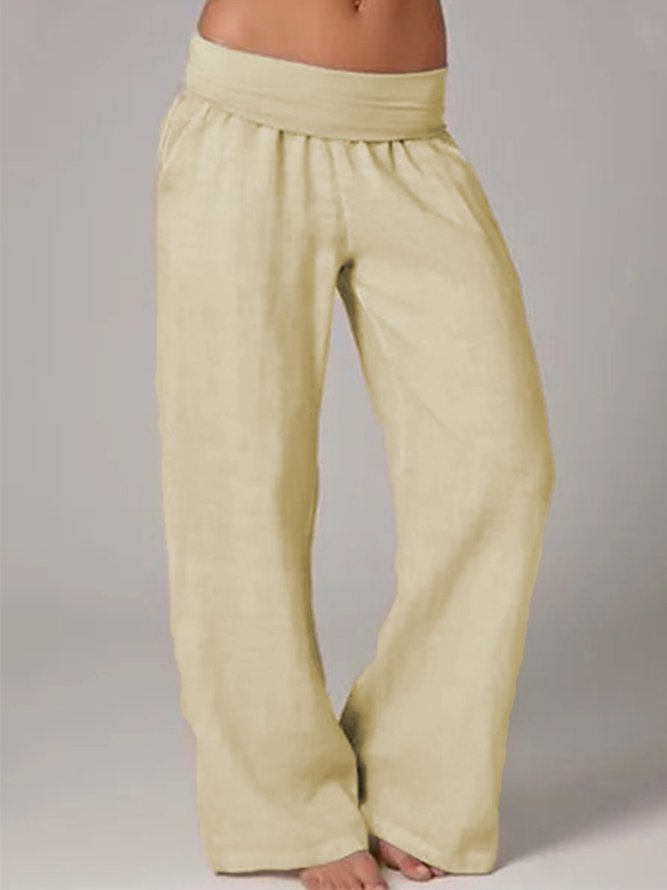 Vintage Solid Plus Size Casual Yoga Pants