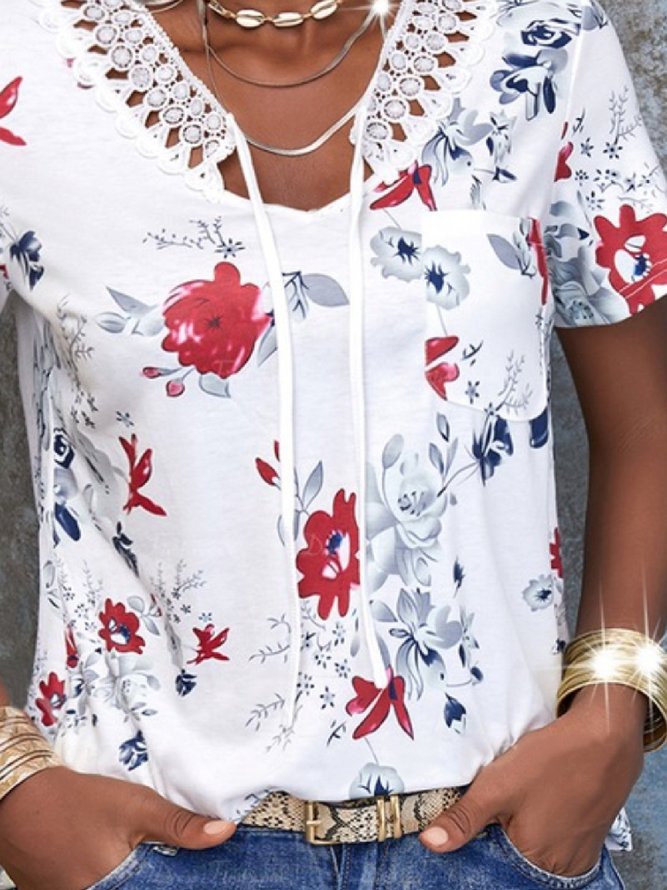 Casual Printed Short Sleeve Tops