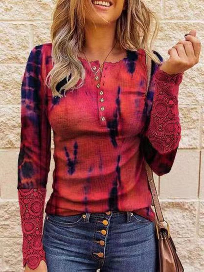 Color-Block Statement Long Sleeve Shirts & Tops