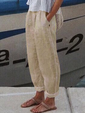 Women Casual Loose Cotton Pants