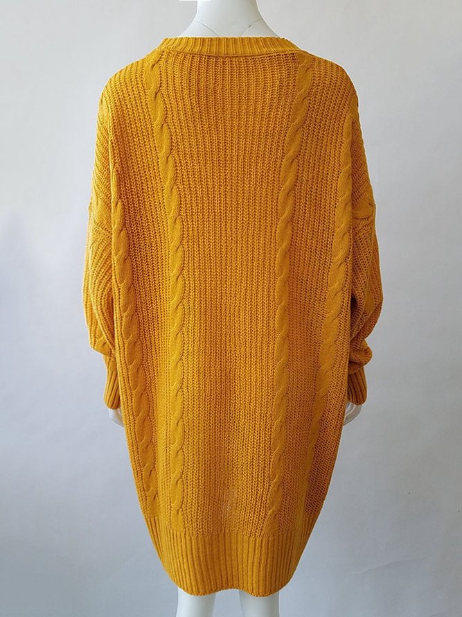Basic Long Sleeve Solid Shift Sweater coat