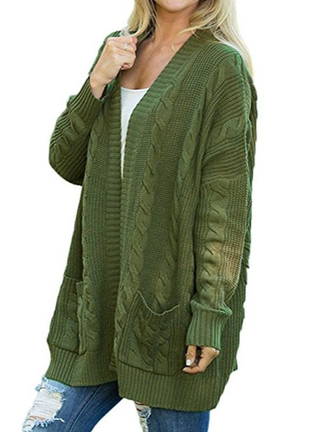 Basic Long Sleeve Solid Shift Sweater coat