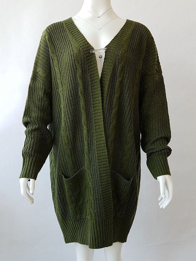 Basic Long Sleeve Solid Shift Sweater coat
