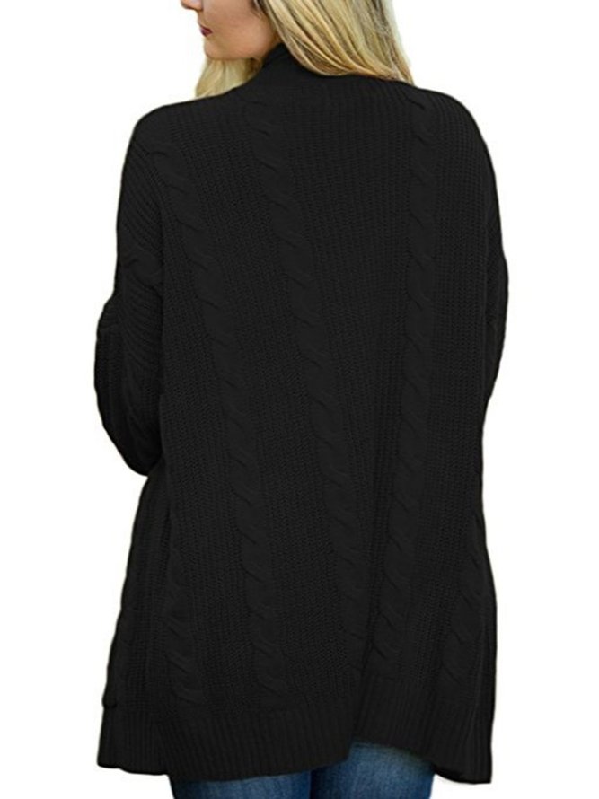 Basic Long Sleeve Solid Shift Sweater coat