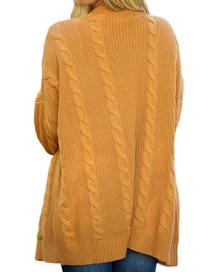 Basic Long Sleeve Solid Shift Sweater coat