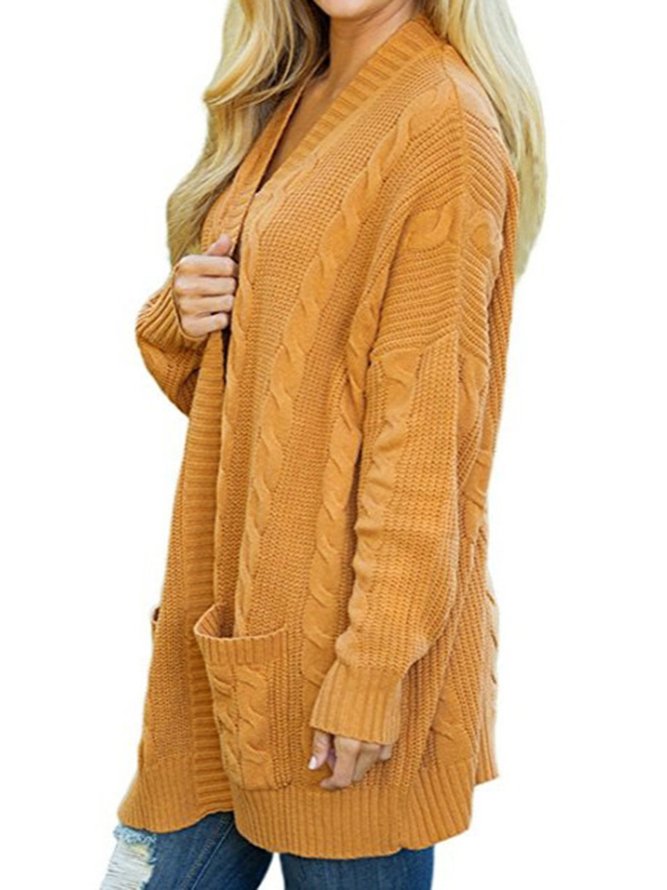Basic Long Sleeve Solid Shift Sweater coat