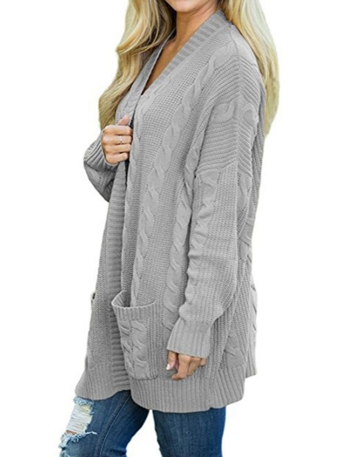 Basic Long Sleeve Solid Shift Sweater coat