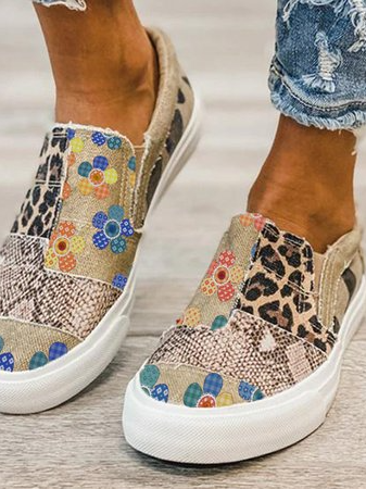 Women Casual Printing Closed Toe