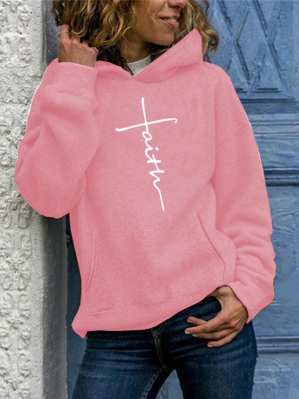 Long Sleeve Hoodie Letter Casual Sweatshirt zolucky