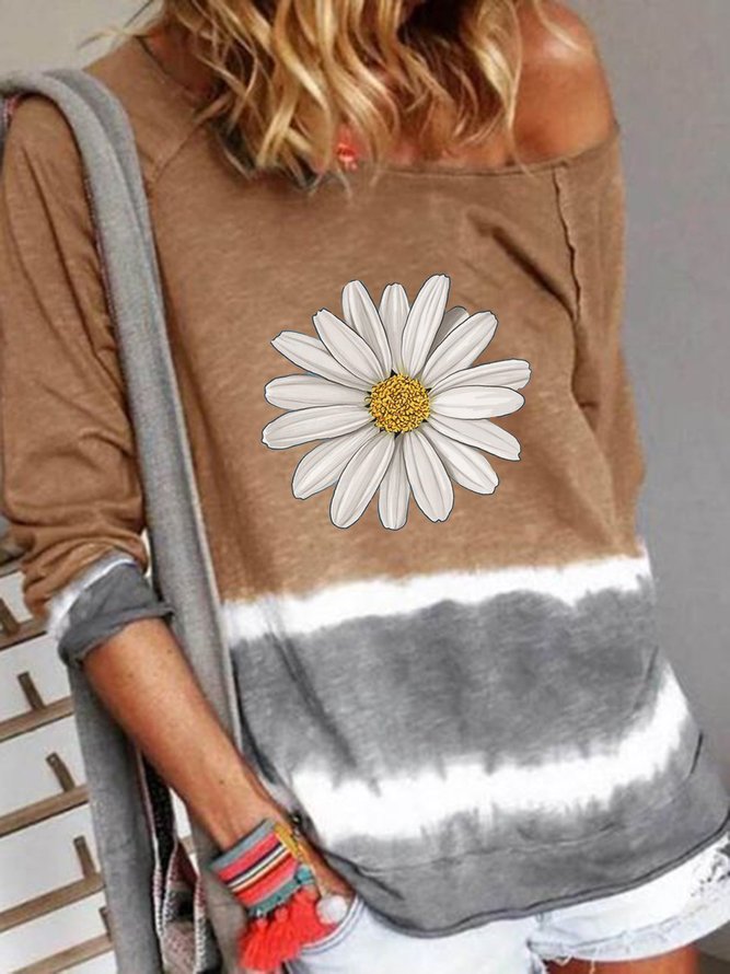 Floral Cotton-Blend Shift T-shirt