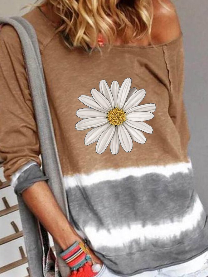 Floral Cotton-Blend Shift T-shirt