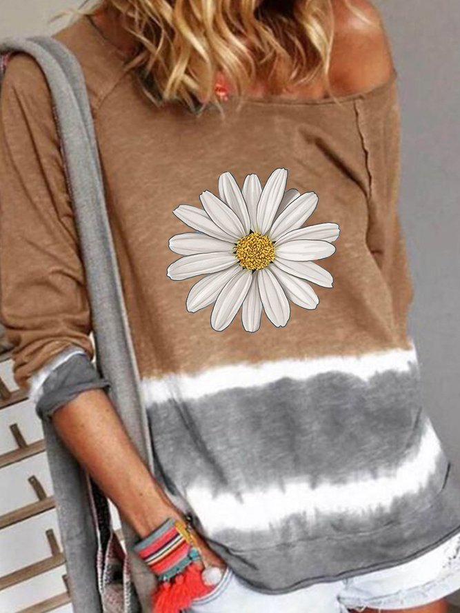 Floral Cotton-Blend Shift T-shirt