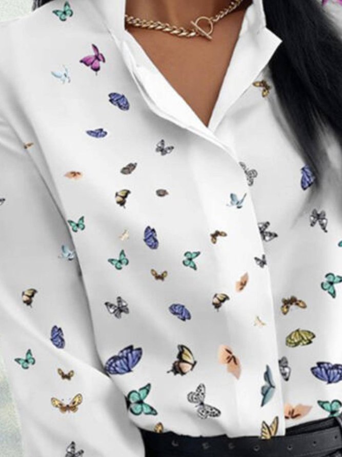 Long Sleeve Casual Printed Tops