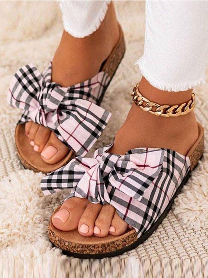 Bowknot home flat with sandals and beach drag