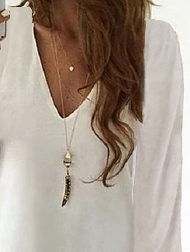 Long Sleeve Plain Casual Top