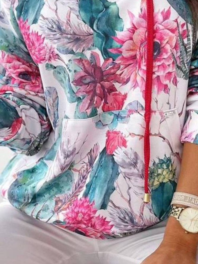 Printed Long Sleeve Casual Sweatshirt