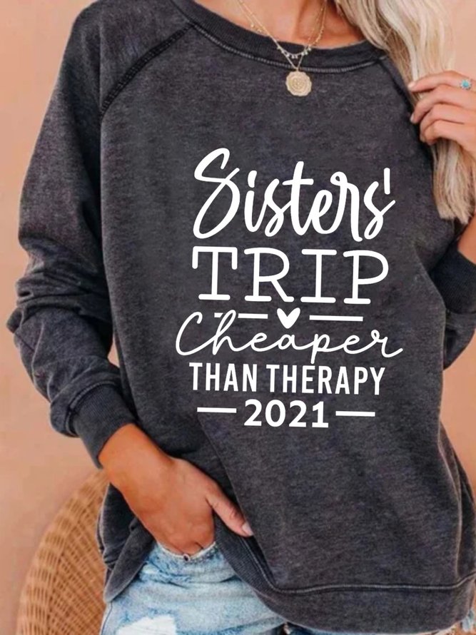 Casual Long Sleeve Round Neck Plus Size Printed Tops Sweatshirts