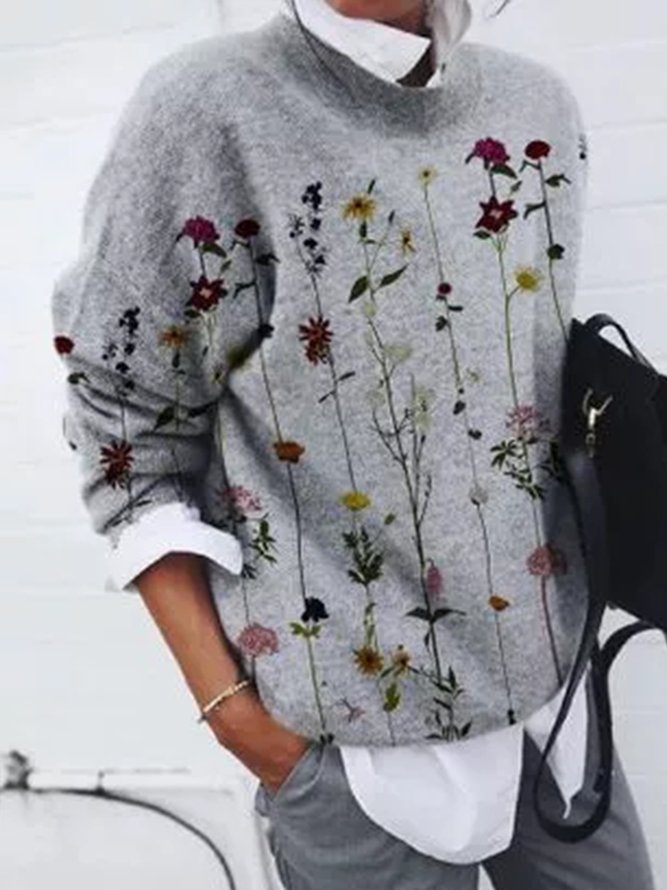 Crew Neck Long Sleeve Holiday Tops