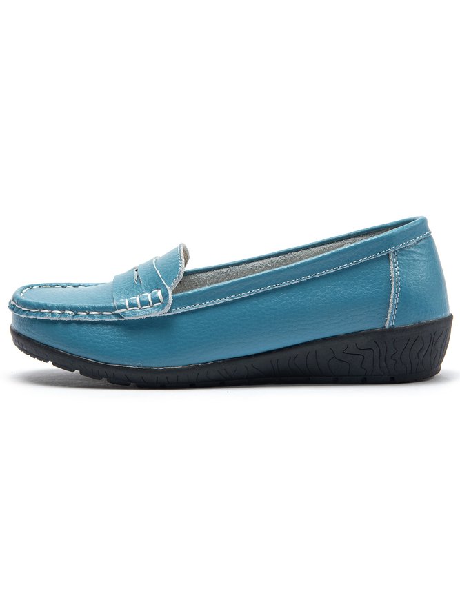 Retro Casual Simple Plain Flat Shoes