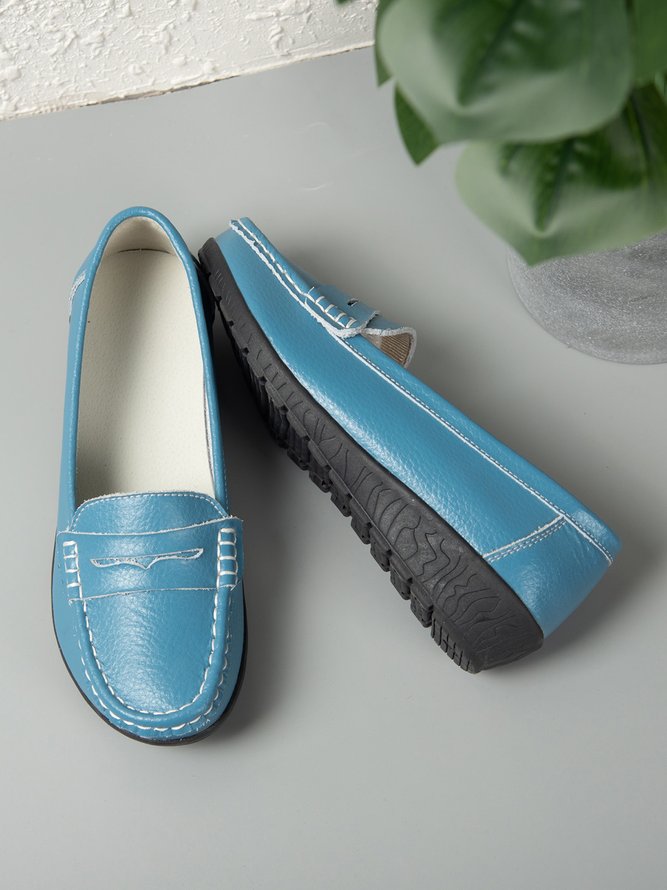 Retro Casual Simple Plain Flat Shoes