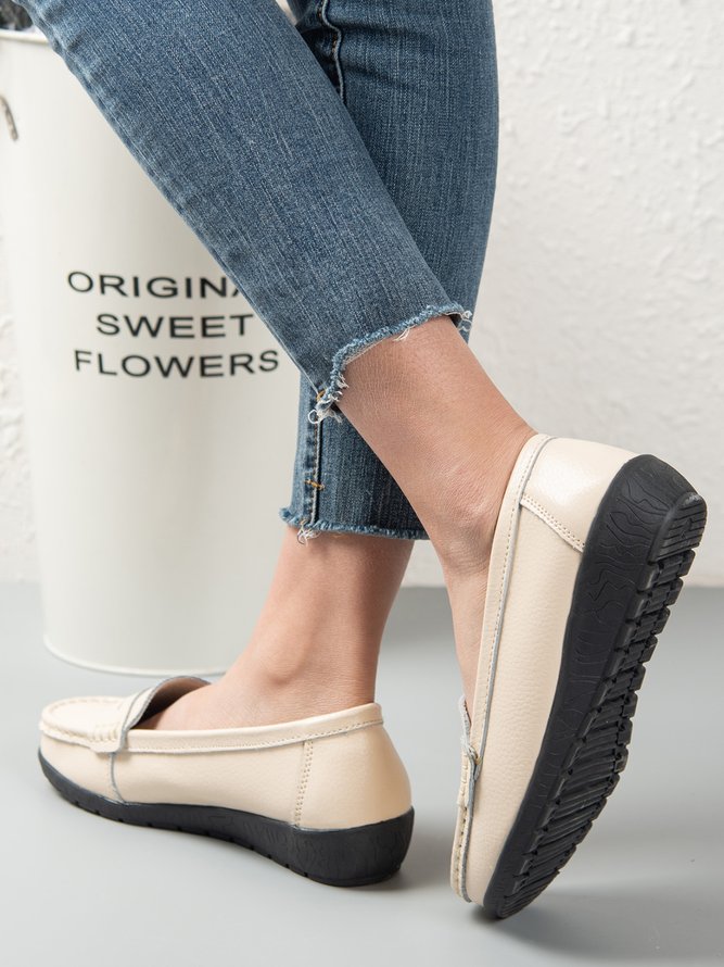 Retro Casual Simple Plain Flat Shoes