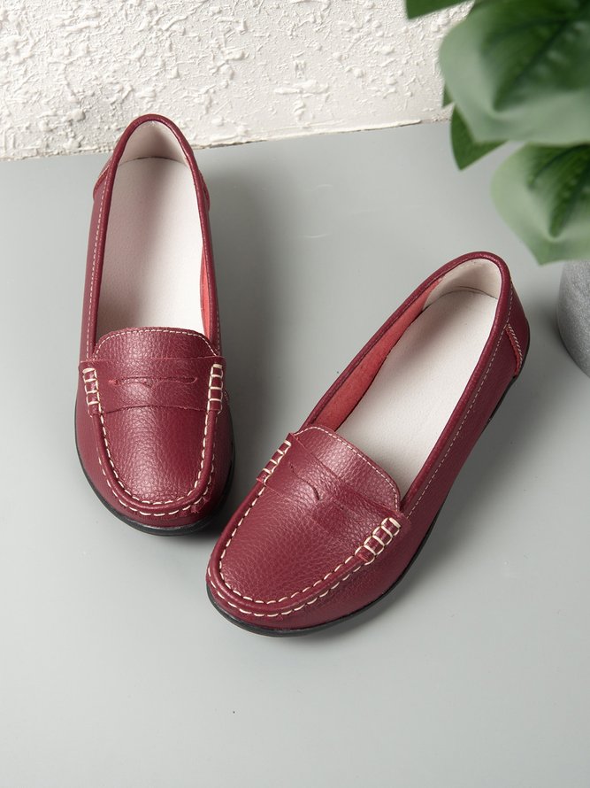 Retro Casual Simple Plain Flat Shoes