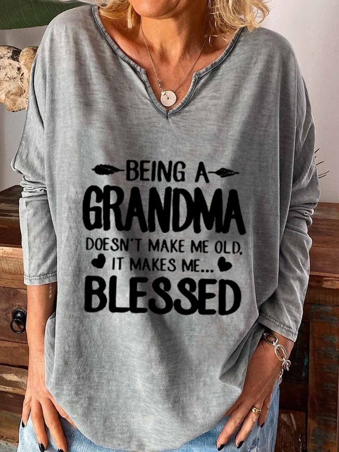 Mother‘s Day Casual Long Sleeve Printed Top T-shirt