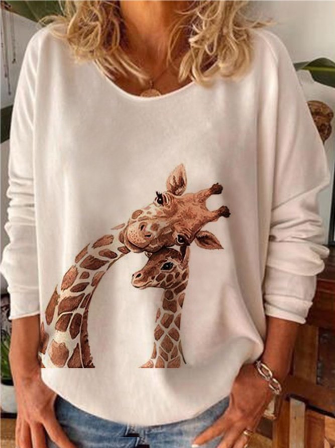 Casual Animal Long Sleeve T-shirt