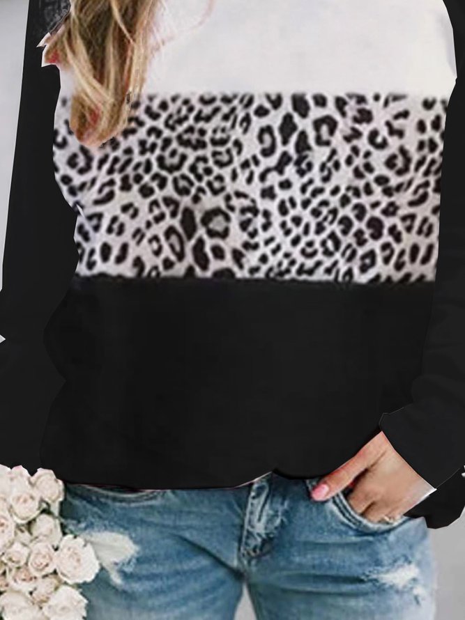 Holiday Cotton Blends Leopard Sweatshirts