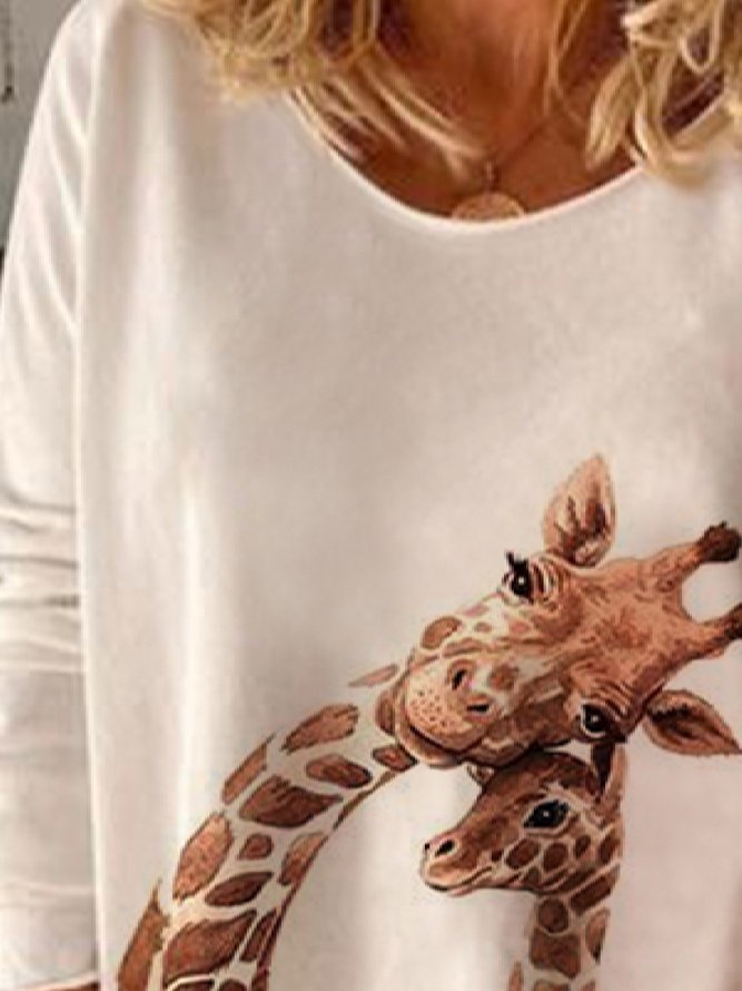 Casual Animal Long Sleeve T-shirt