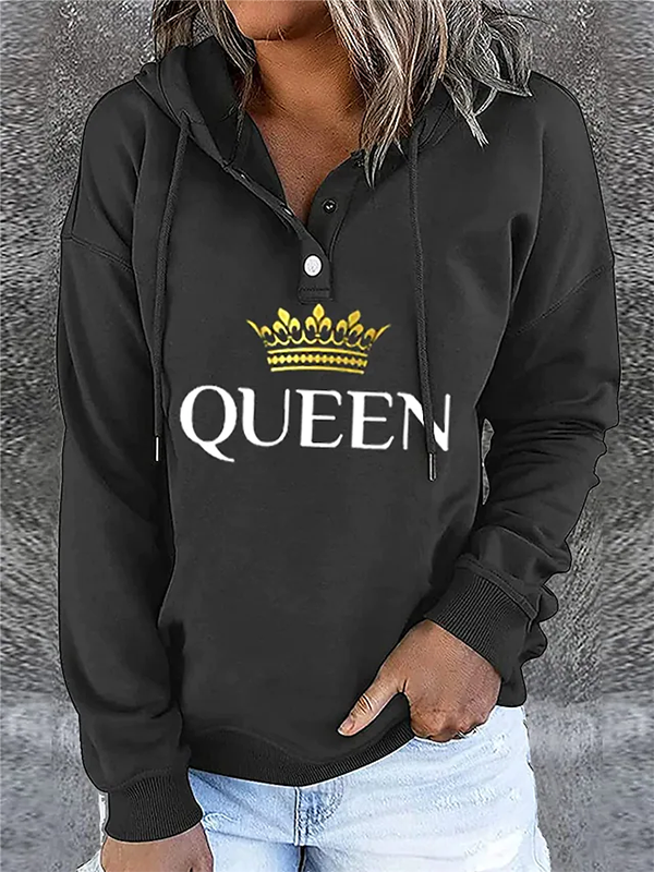 Long-sleeved Hooded Letter Casual Sweatshirts