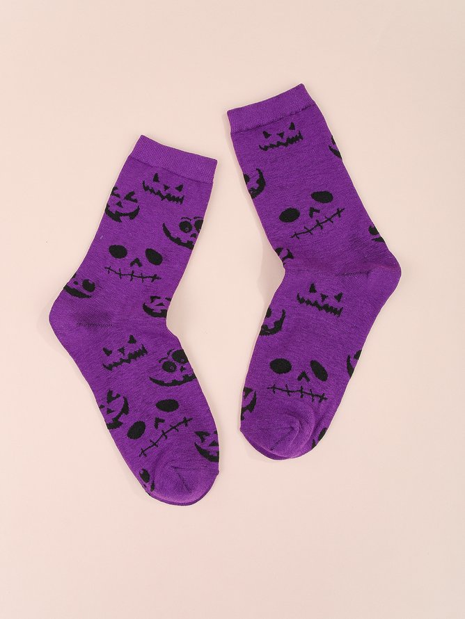 Simple Halloween Grimace Socks