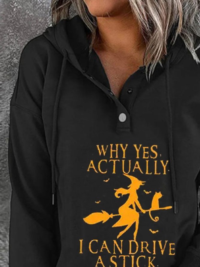 Casual Halloween Hooded Long Sleeve Letter Loosen Sweatshirt