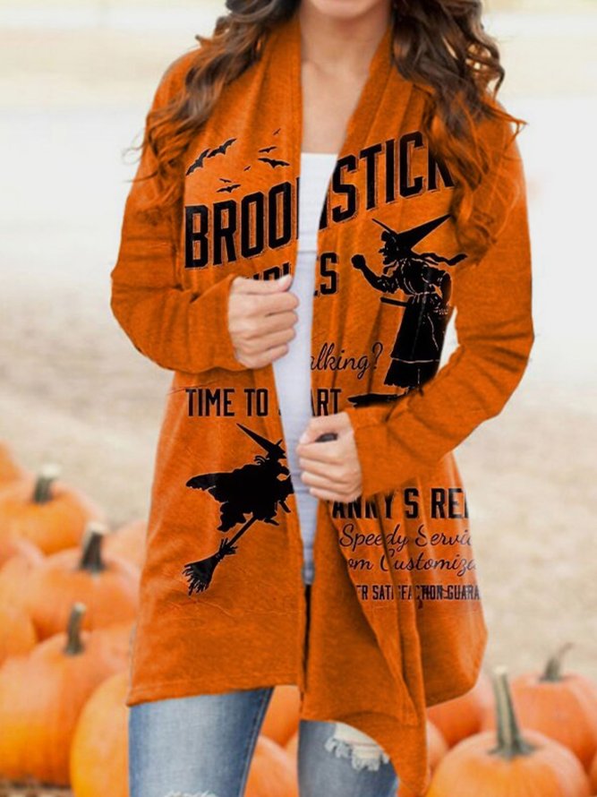 Casual Long Sleeve Printed Cardigan
