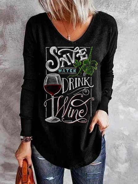 Cotton Casual V Neck T-shirt