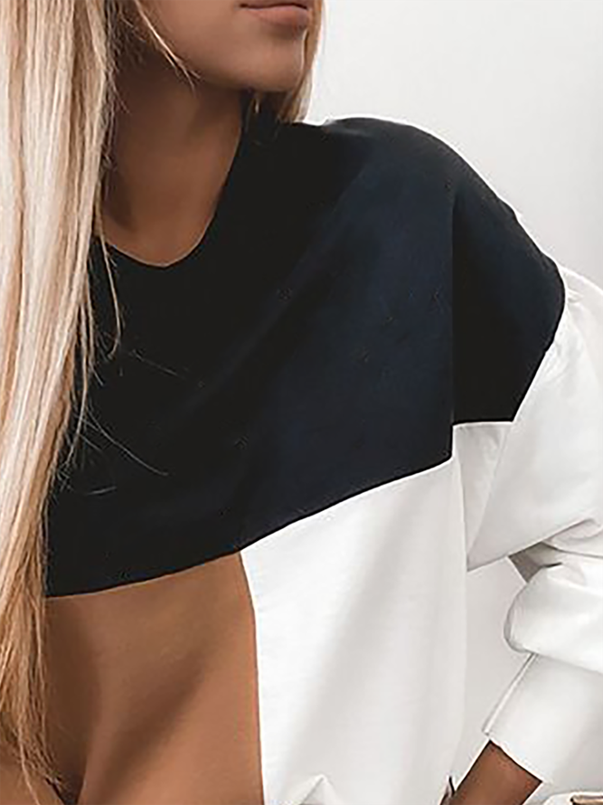 Plus size Color Block Casual Sweatshirts