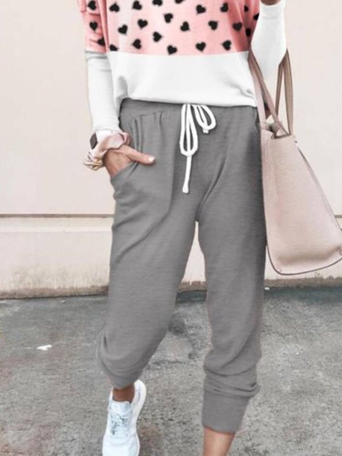 Casual Long Sleeve Crew Neck Two Piece Sets