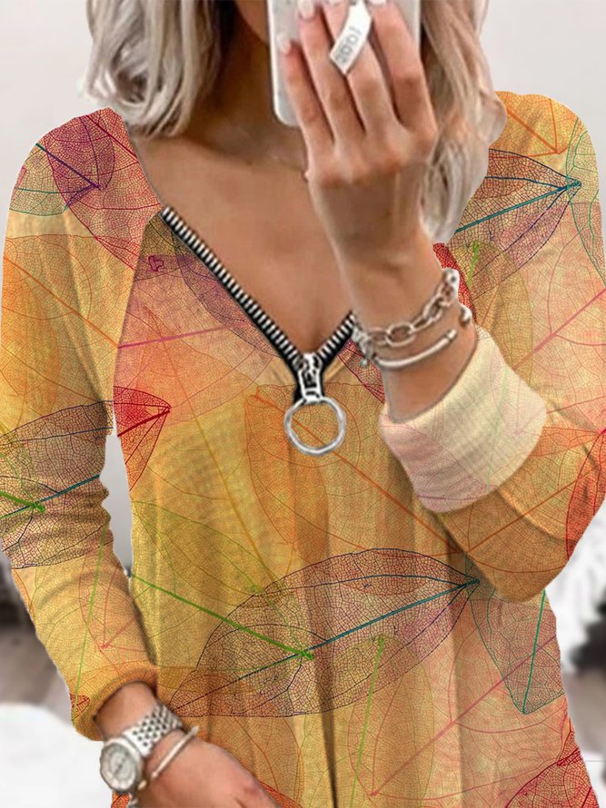 V Neck Loosen Casual T-shirt