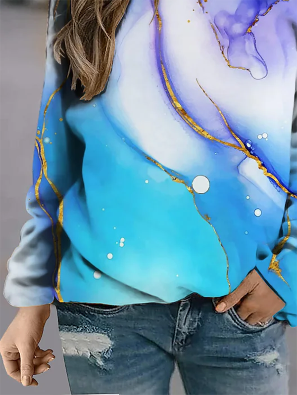 Printed Long Sleeve Crew Neck Casual Sweatshirts