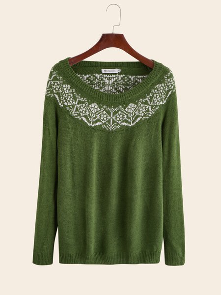 Shift Cotton-Blend Jacquard Casual Sweater